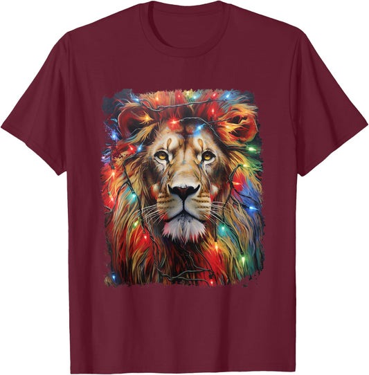 Christmas Lion T-Shirt - T-Shirt | Maroon