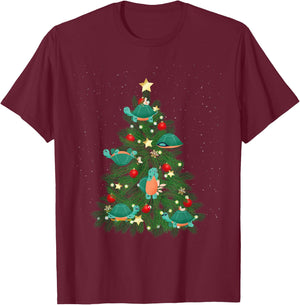 Sea Turtle Tortoise Christmas Tree T-Shirt - T-Shirt | Maroon