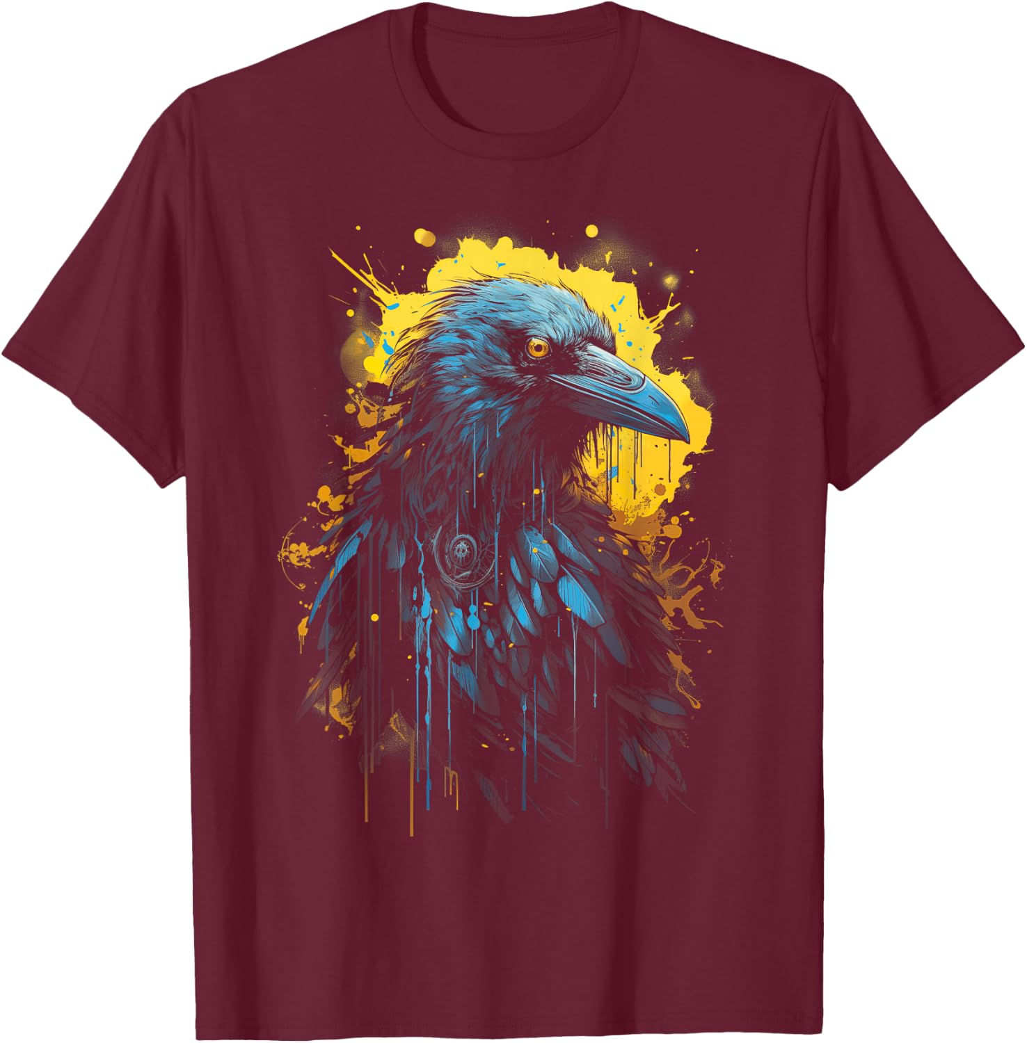 Raven Black gothic Occult Viking Witchcraft T-Shirt - T-Shirt | Maroon