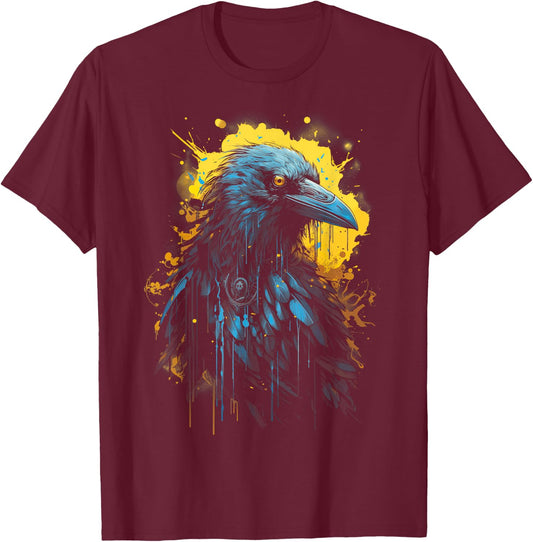Raven Black gothic Occult Viking Witchcraft T-Shirt - T-Shirt | Maroon