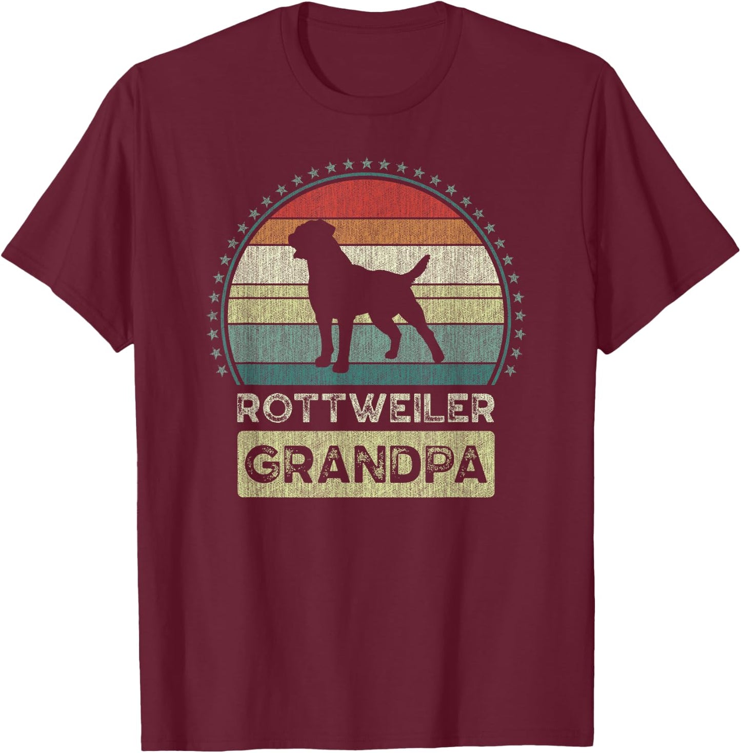 Rottweiler Grandpa, Father's Day, Rottie dog, Grandfather T-Shirt - T-Shirt | Maroon