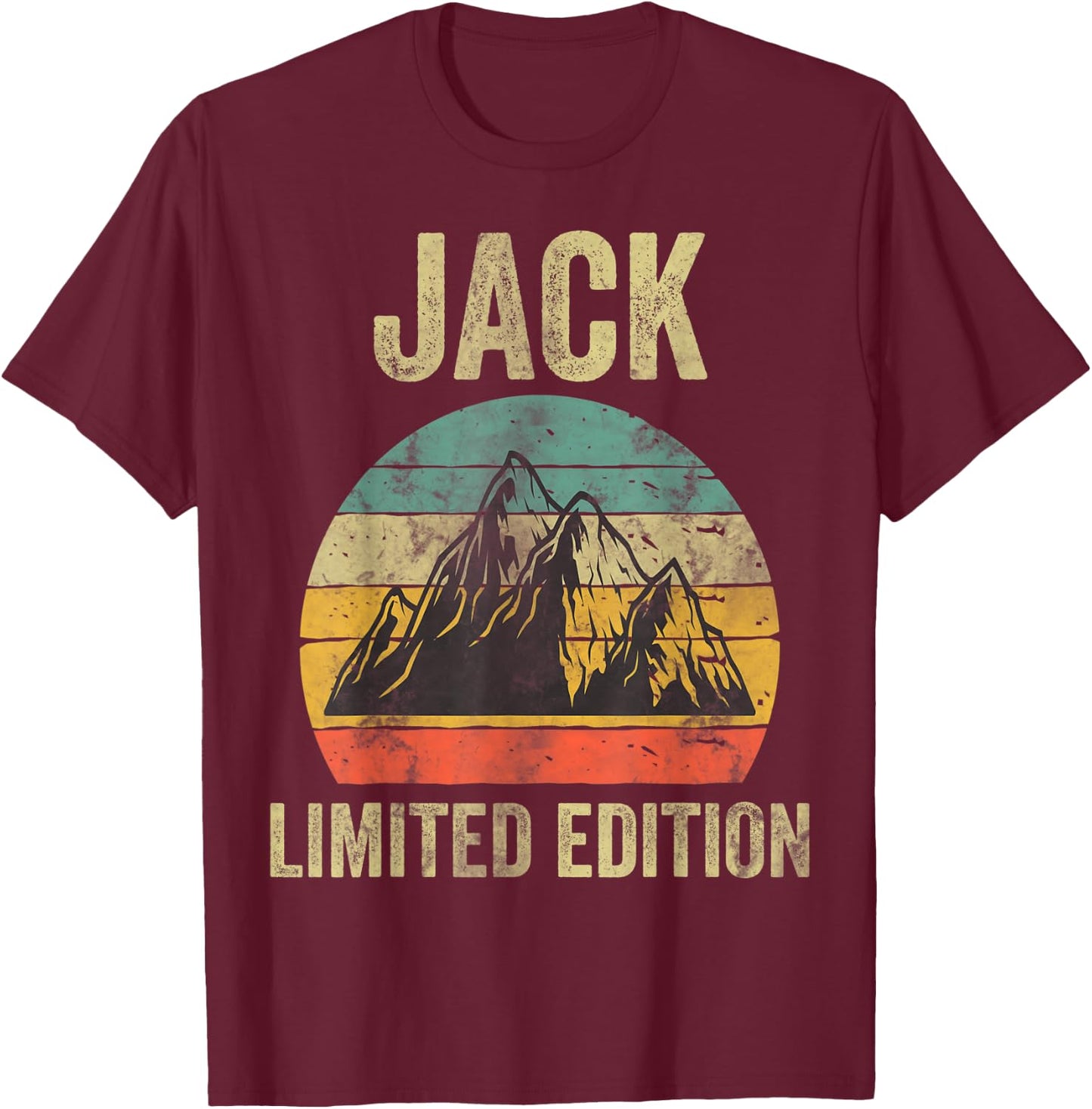 Personalized Name Shirt Jack Vintage Limited Edition T-Shirt - T-Shirt | Maroon