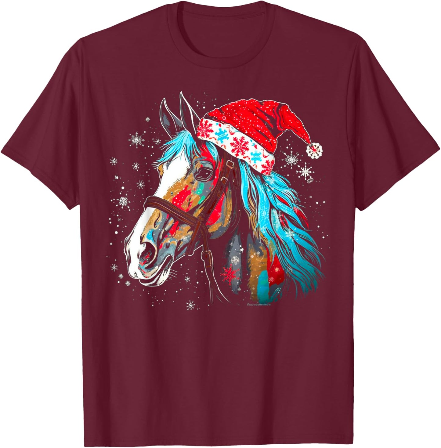 Christmas Horse T-Shirt - T-Shirt | Maroon