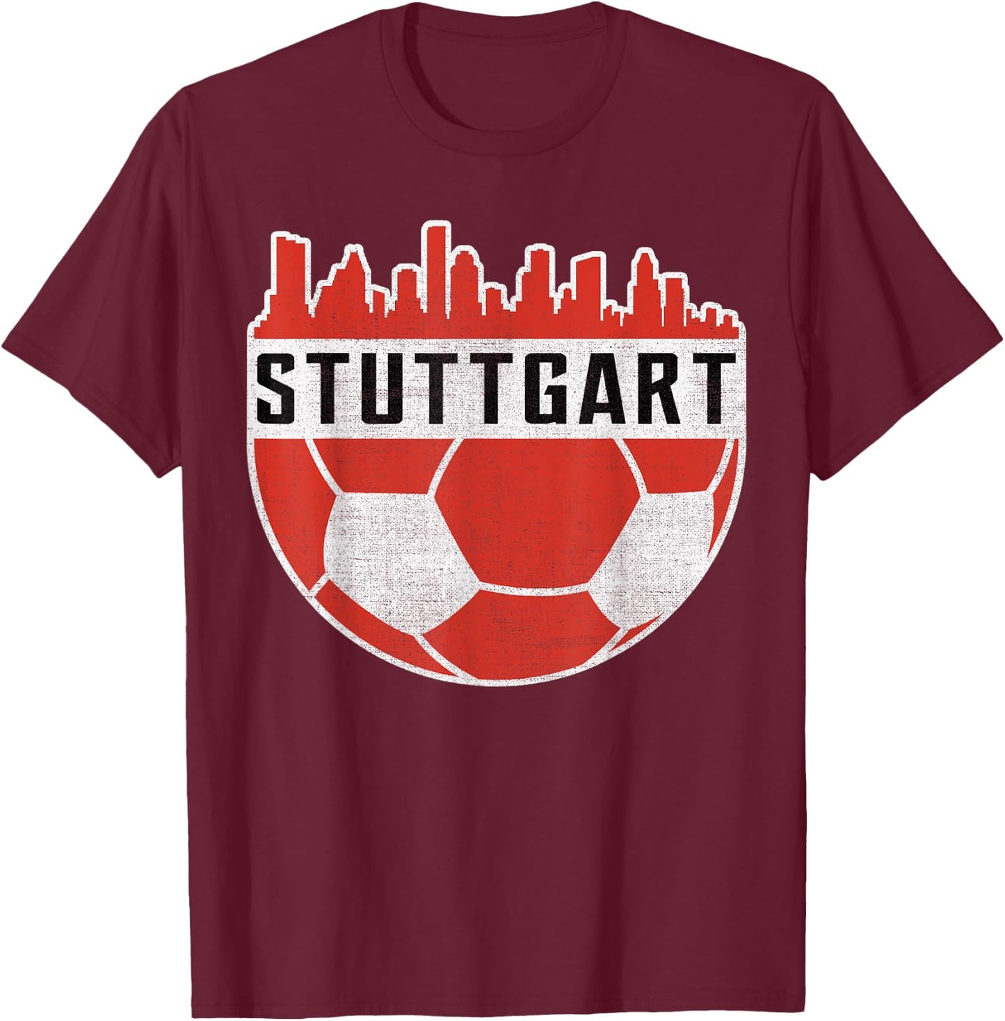 Stuttgart Football Football Club Football Fan T-Shirt - T-Shirt | Maroon