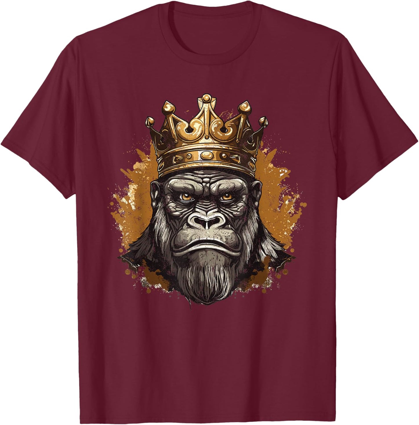 Silverback Gorilla King T-Shirt - T-Shirt | Maroon