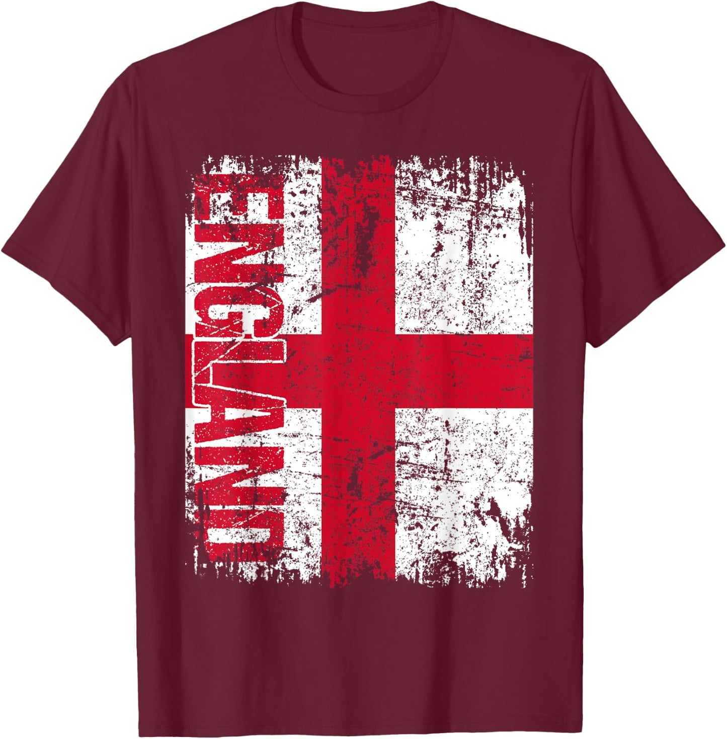 ENGLAND Flag Vintage Distressed ENGLAND T-Shirt - T-Shirt | Maroon