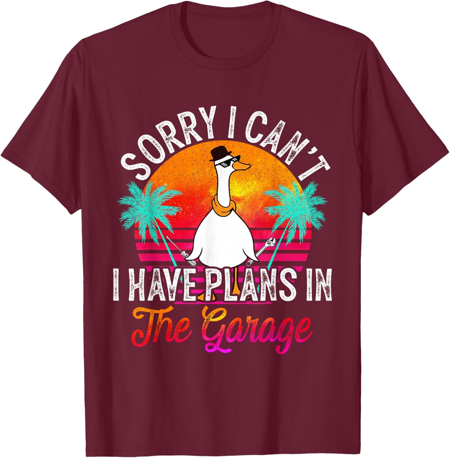 I Cant I Have Plans In The Garage Fathers Day Car Mechanics T-Shirt - T-Shirt | Maroon