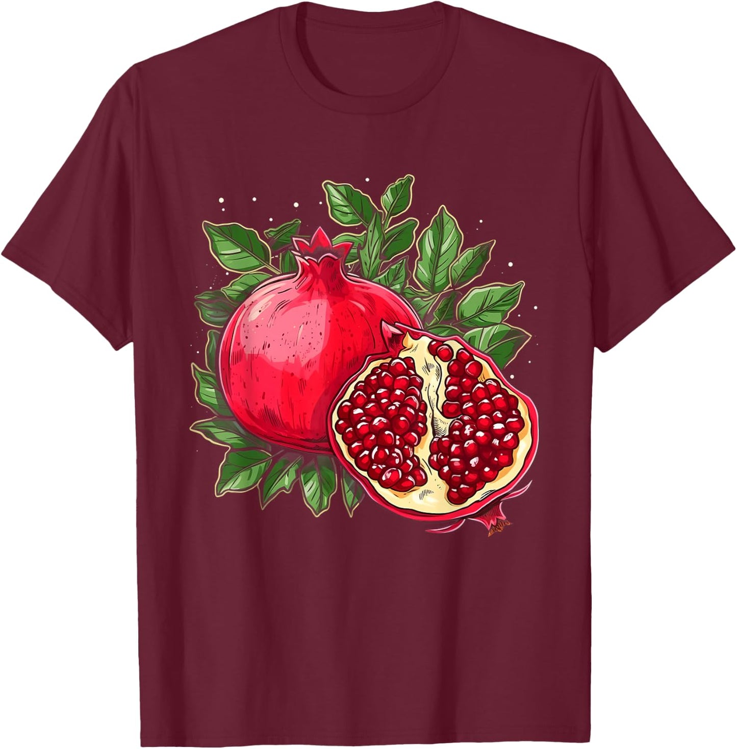 Retro Style Pomegranate T-Shirt - T-Shirt | Maroon