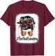 Bleached Football Grammy Life Messy Bun Mother's Day T-Shirt - T-Shirt | Maroon