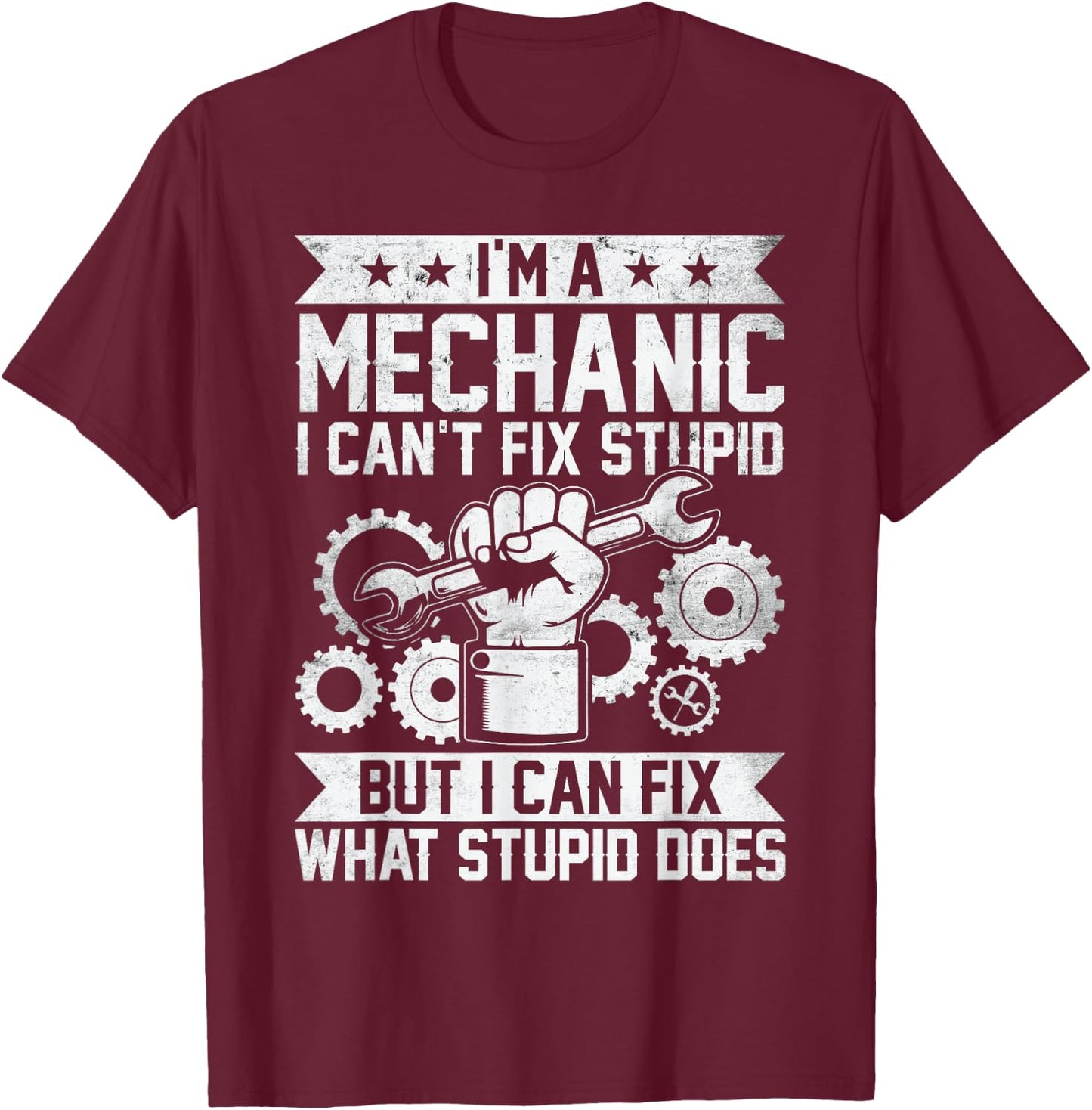 Funny Car Mechanic Engineer Men Women Kids Auto Mechanic T-Shirt - T-Shirt | Maroon