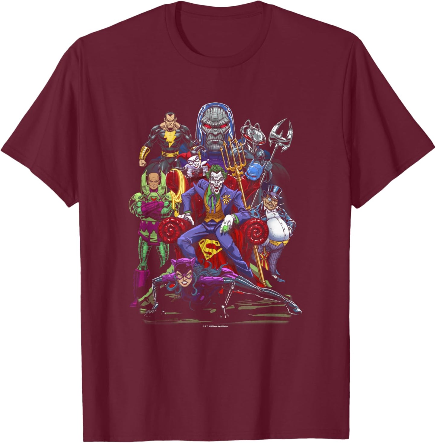 WB 100 DC Comics Legion Of Doom Group Shot T-Shirt - T-Shirt | Maroon