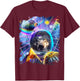 Wolf Astronaut In Space Eating Pizza Taco T-Shirt - T-Shirt | Maroon