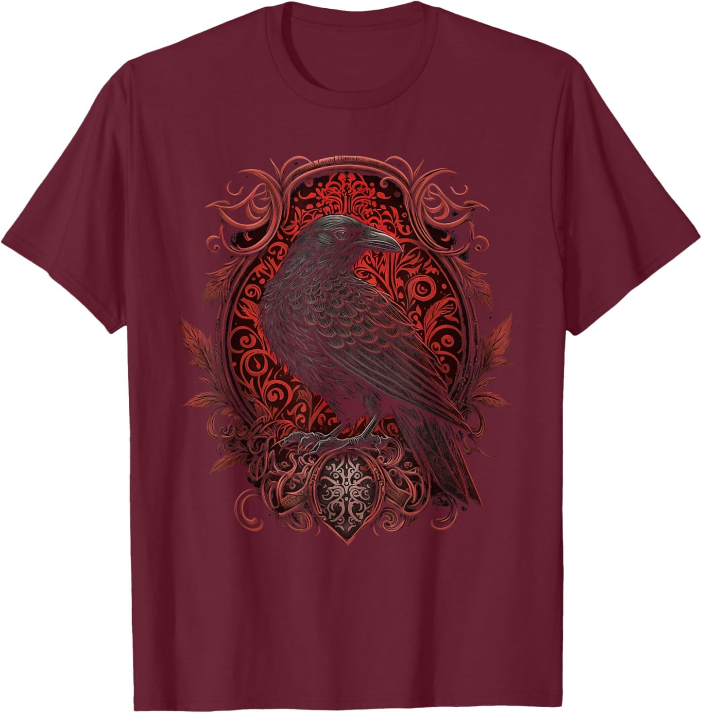 Odin's Raven Viking Norse Runes Nordmann Mythology T-Shirt - T-Shirt | Maroon