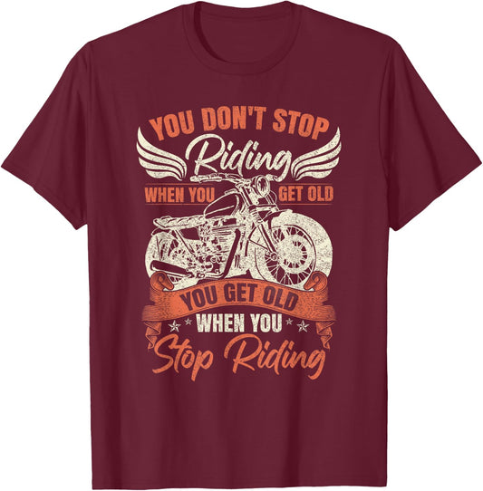 Motorcycle Biker T-Shirt - T-Shirt | Maroon