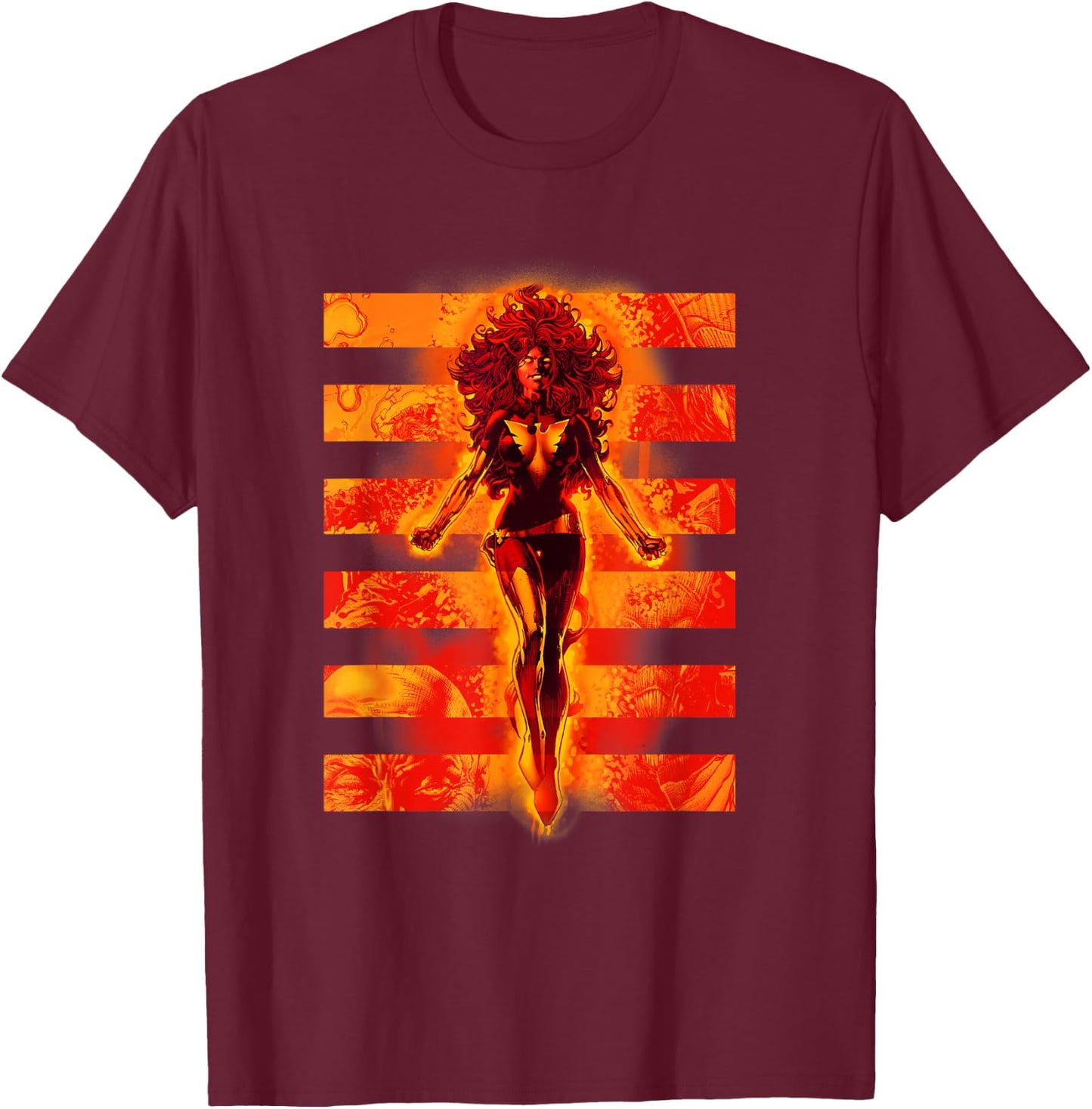 Marvel X-Men Dark Phoenix Epic Flight Retro Comic Panels T-Shirt - T-Shirt | Maroon