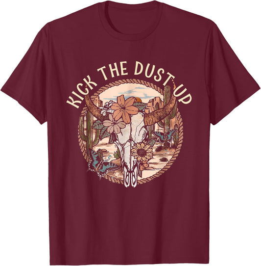 Kick The Country Music Dusts Up Classic Cactus T-Shirt - T-Shirt | Maroon