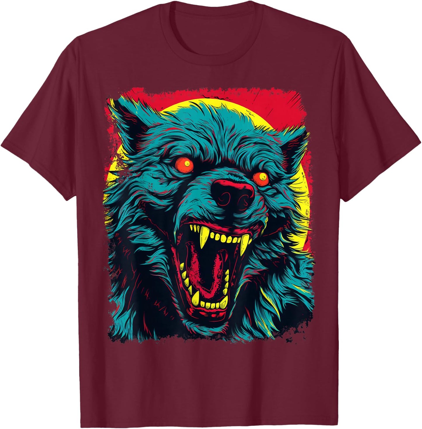 Werewolf Pop Art T-Shirt - T-Shirt | Maroon
