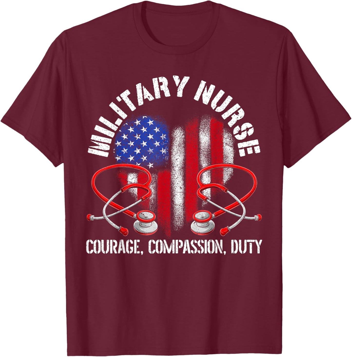 Military Nurse Registered Nurse Nursing Army Soldier T-Shirt - T-Shirt | Maroon