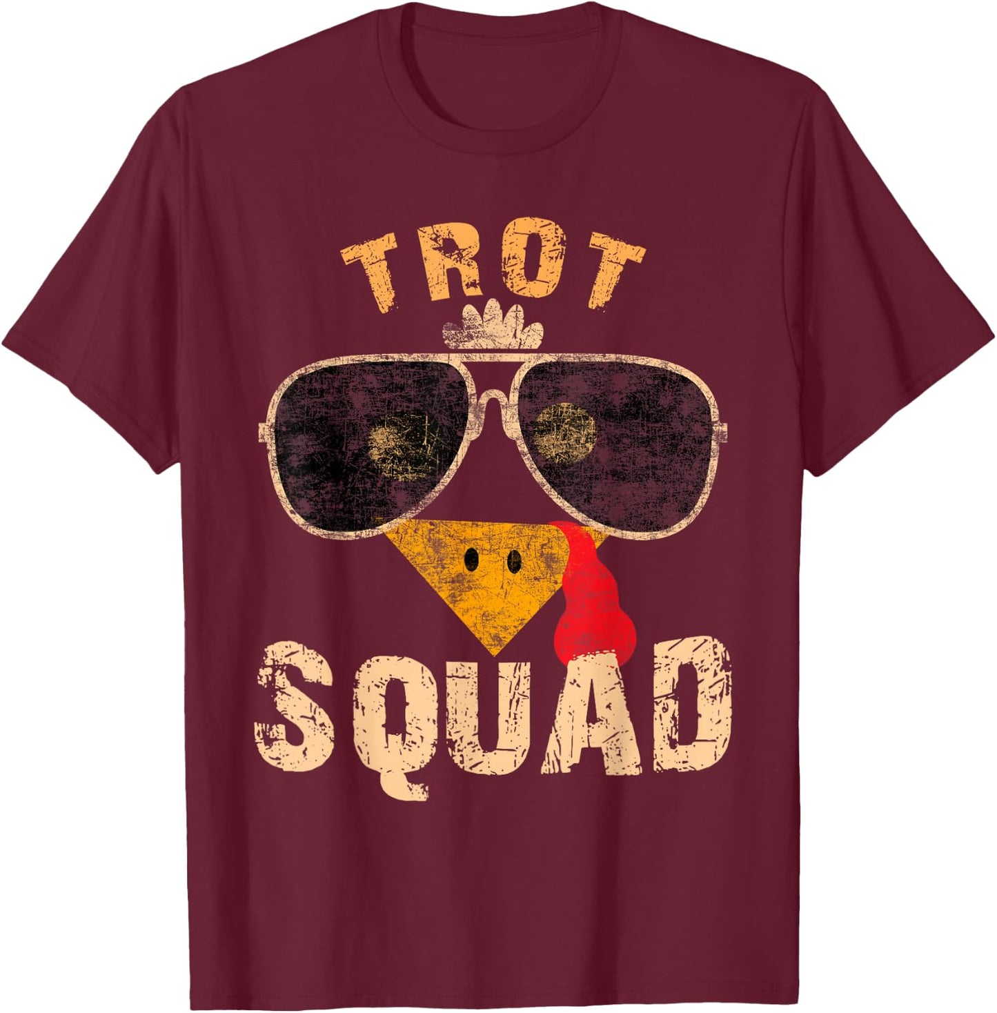 Thanksgiving Turkey Trot Squad 2025 Trot Race Women Men Kids T-Shirt - T-Shirt | Maroon