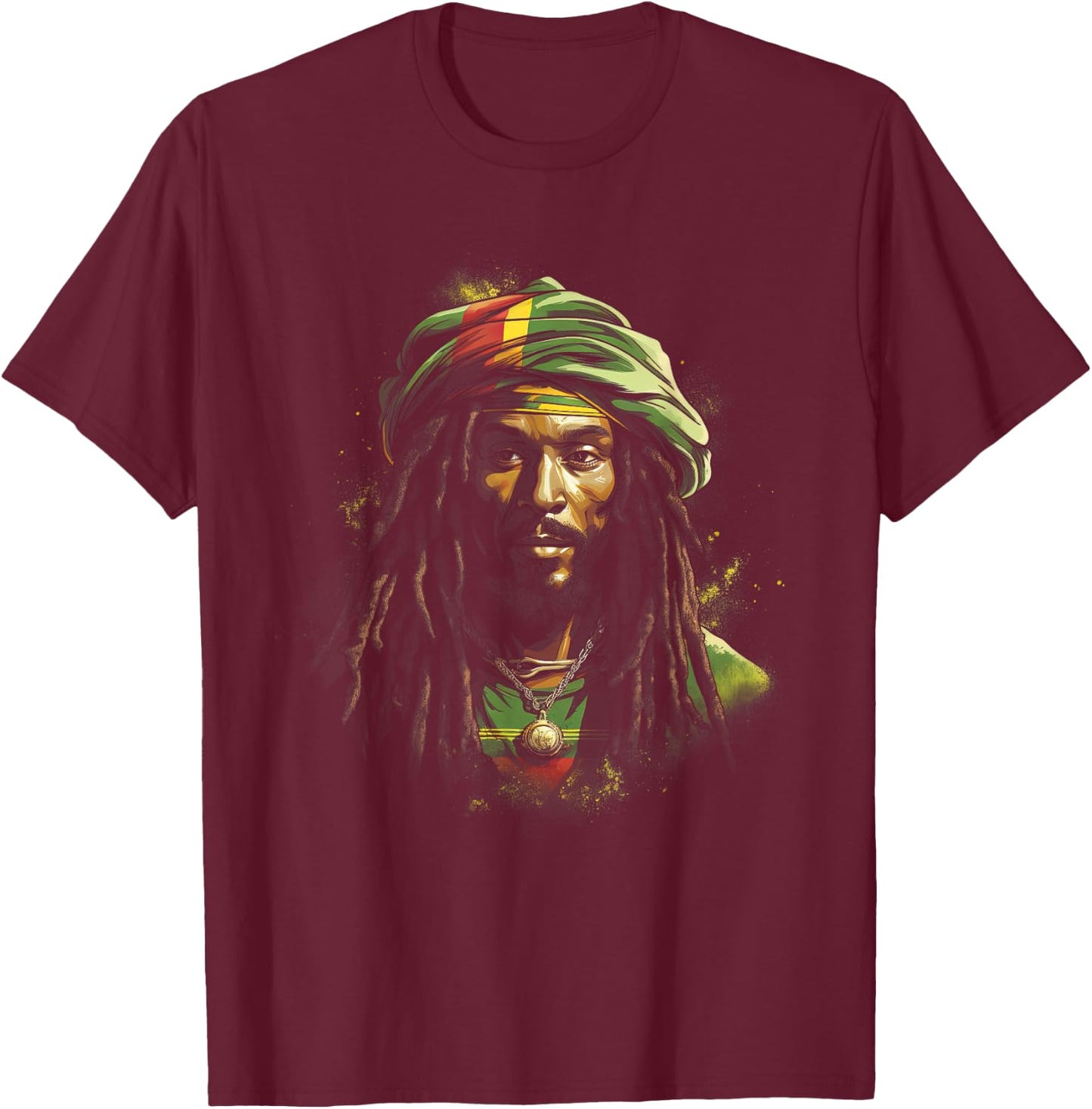 Jamaica Lion Dread locks T-Shirt - T-Shirt | Maroon