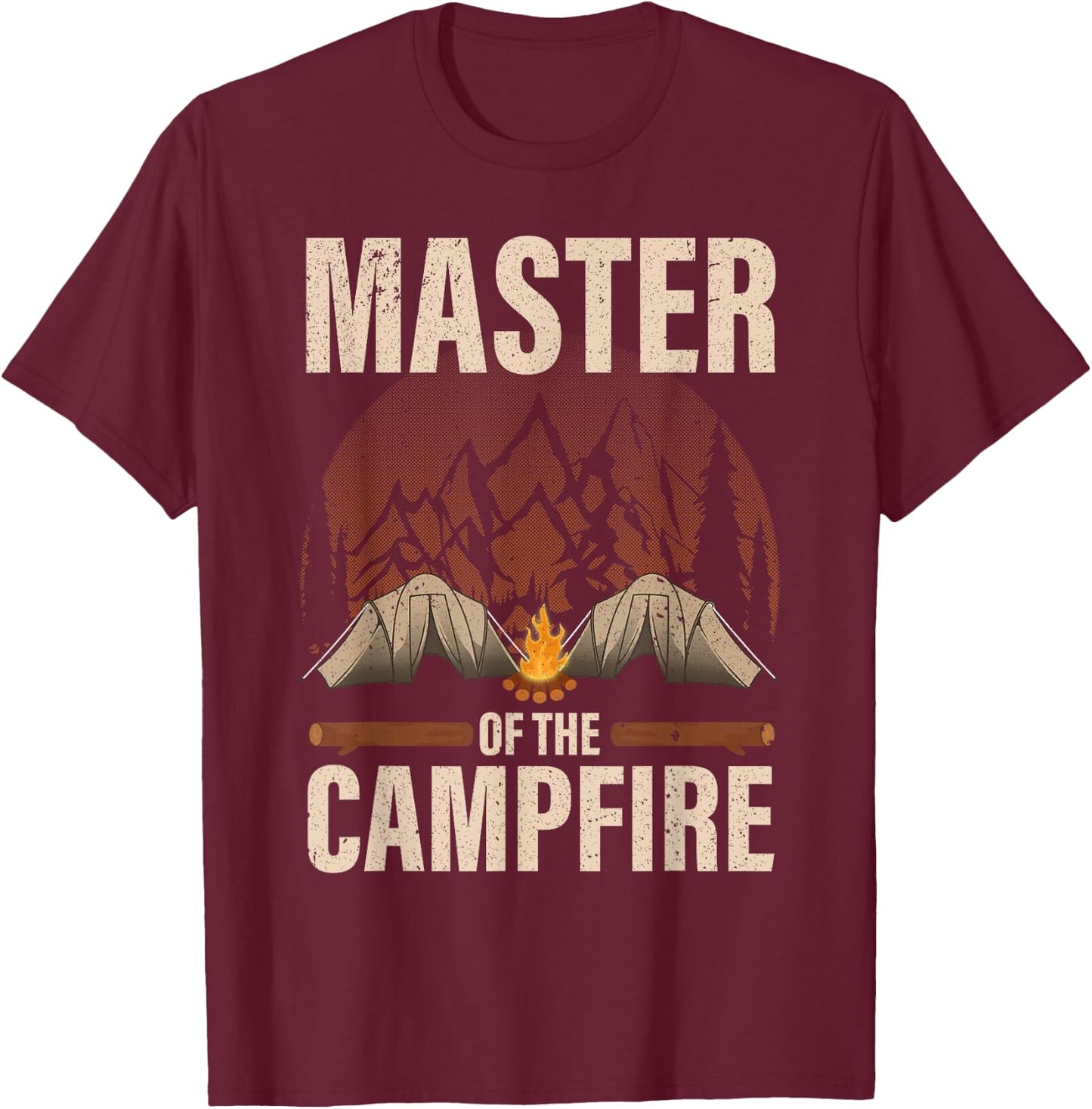 Cool Campfire Design Women Camping Trailer Camper T-Shirt - T-Shirt | Maroon
