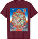 Tibetan Thangka, Samsara, Mandala, Wheel of Life, Buddhist T-Shirt - T-Shirt | Maroon