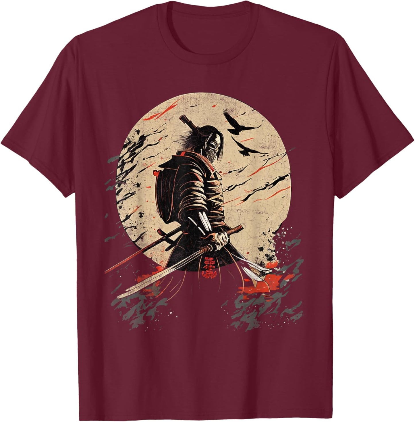 Ancient Japanese Samurai Shirt Bushido Code Warrior Gifts T-Shirt - T-Shirt | Maroon
