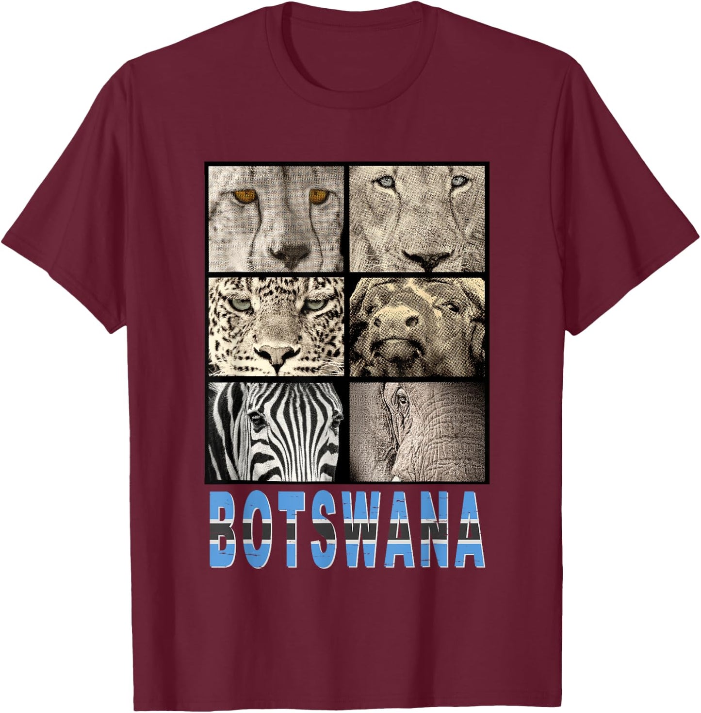 Love Botswana Love Wildlife for Botswana Wildlife Fans T-Shirt - T-Shirt | Maroon