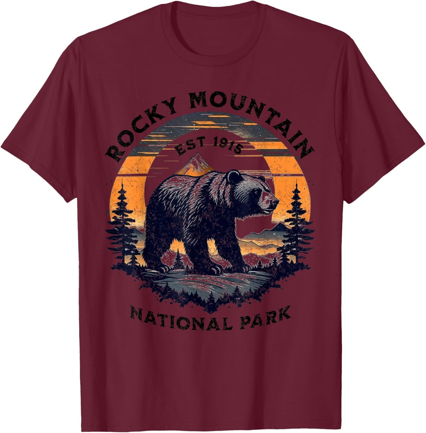 Rocky Mountain National Park T-Shirt - T-Shirt | Maroon