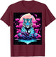 Graphic Showcasing a Striking Tiger in the Darkness T-Shirt - T-Shirt | Maroon