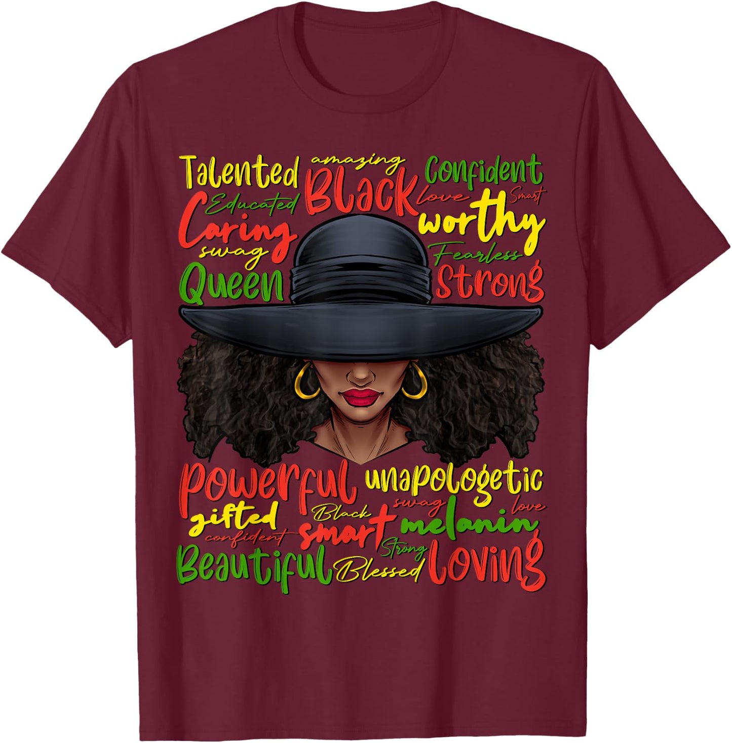 African Black History African American Ladies Juneteenth T-Shirt - T-Shirt | Maroon