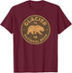 Retro Glacier National Park Montana Women Men Kids Hiking T-Shirt - T-Shirt | Maroon