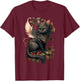 Mystical Black Cat Dragon Fairy: Copper Autumn Whimsy Men Women Girls Kids T-Shirt - T-Shirt | Maroon