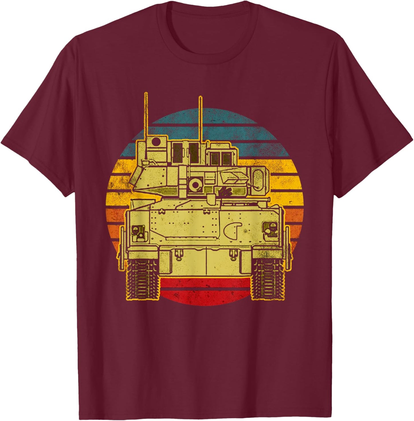 Bradley Fighting Vehicle USA America American Military T-Shirt - T-Shirt | Maroon