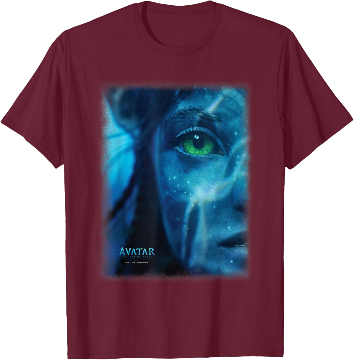 Avatar: The Way of Water Neytiri Na'vi Underwater Half Face T-Shirt - T-Shirt | Maroon