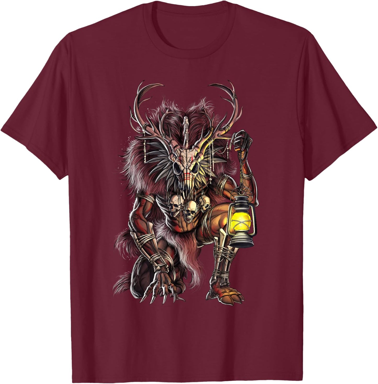 Wendigo Cryptid Creature Horror Cryptozoology Spirit T-Shirt - T-Shirt | Maroon