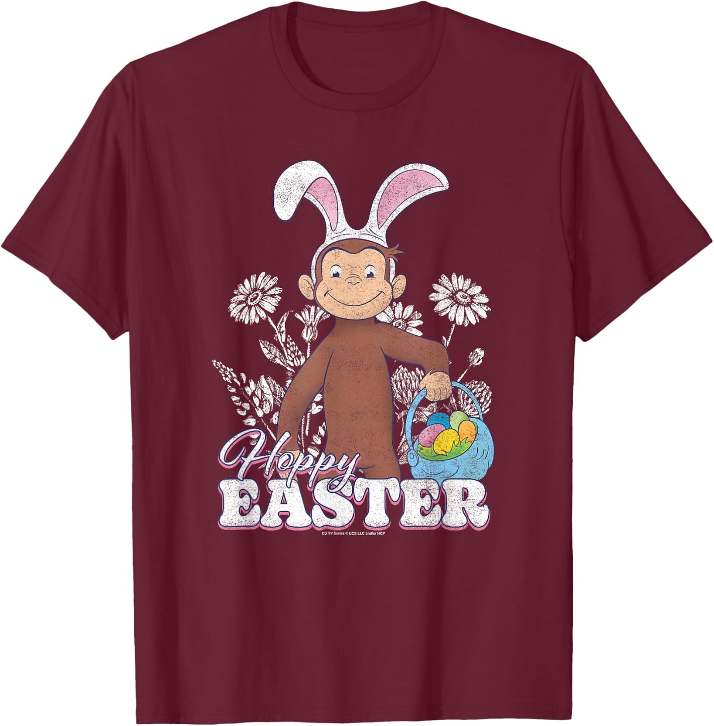 Curious George Easter Bunny George Poster T-Shirt - T-Shirt | Maroon