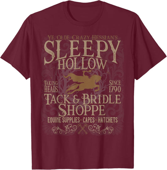 Sleepy Hollow Headless Horseman Funny Halloween T-Shirt - T-Shirt | Maroon