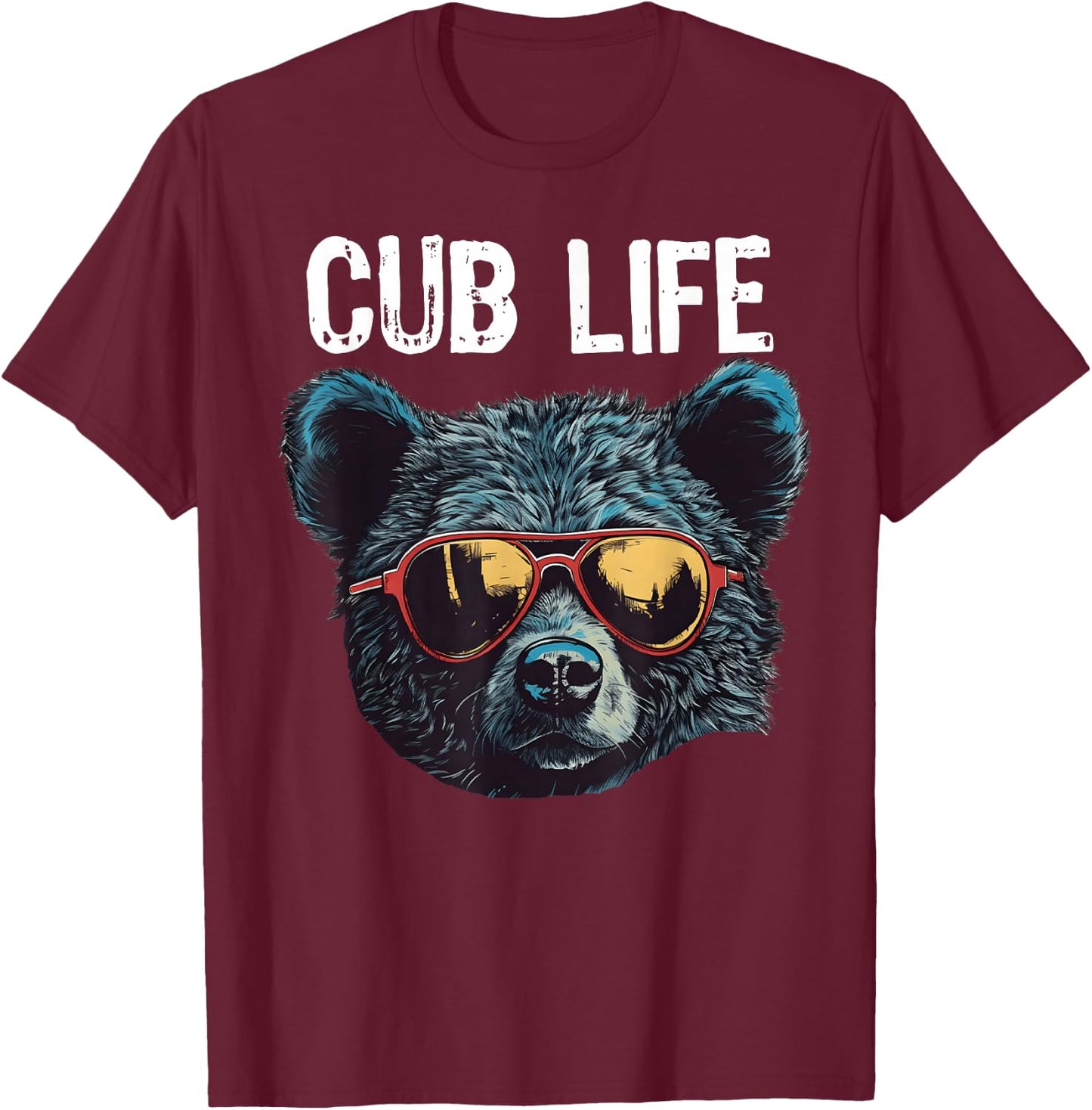 Funny Bear Cub Boys Toddler Brown Black Mom Son Daughter T-Shirt - T-Shirt | Maroon