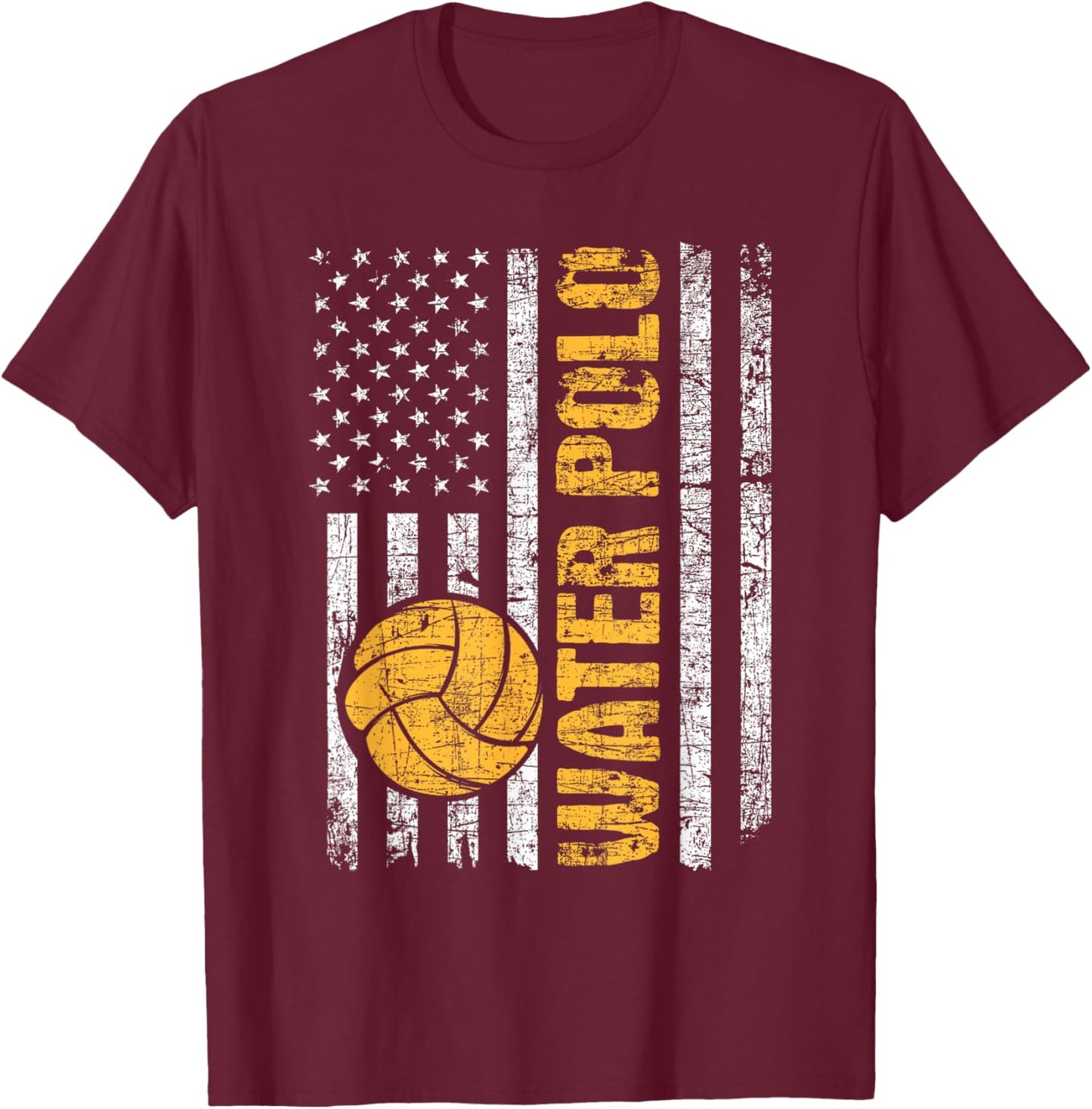 Water Polo - USA Flag Goalie Sportsmen Goalkeeper T-Shirt - T-Shirt | Maroon