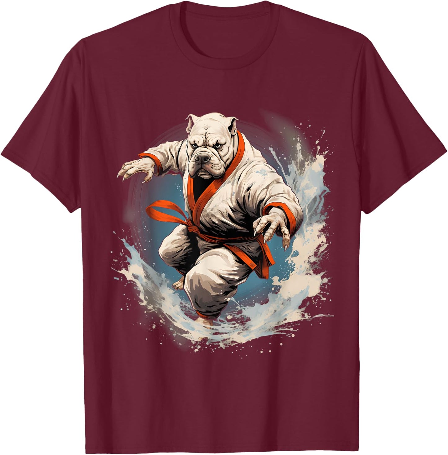 MMA Bulldog Karate T-Shirt - T-Shirt | Maroon