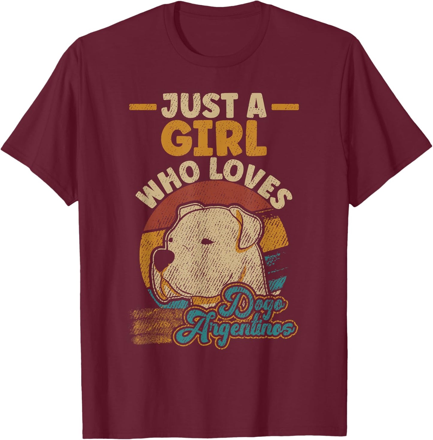 Dogo Argentino Dog Women Kids T-Shirt - T-Shirt | Maroon