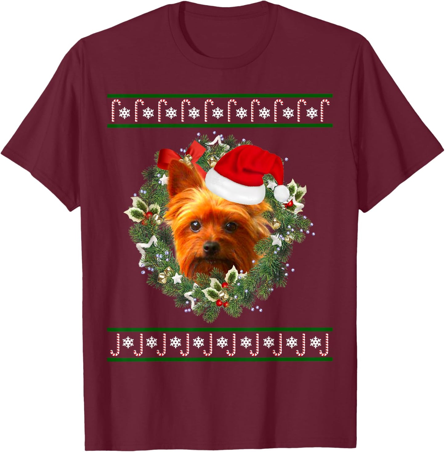 Yorkshire Terrier – Yorkshire Terrier Christmas T-Shirt - T-Shirt | Maroon