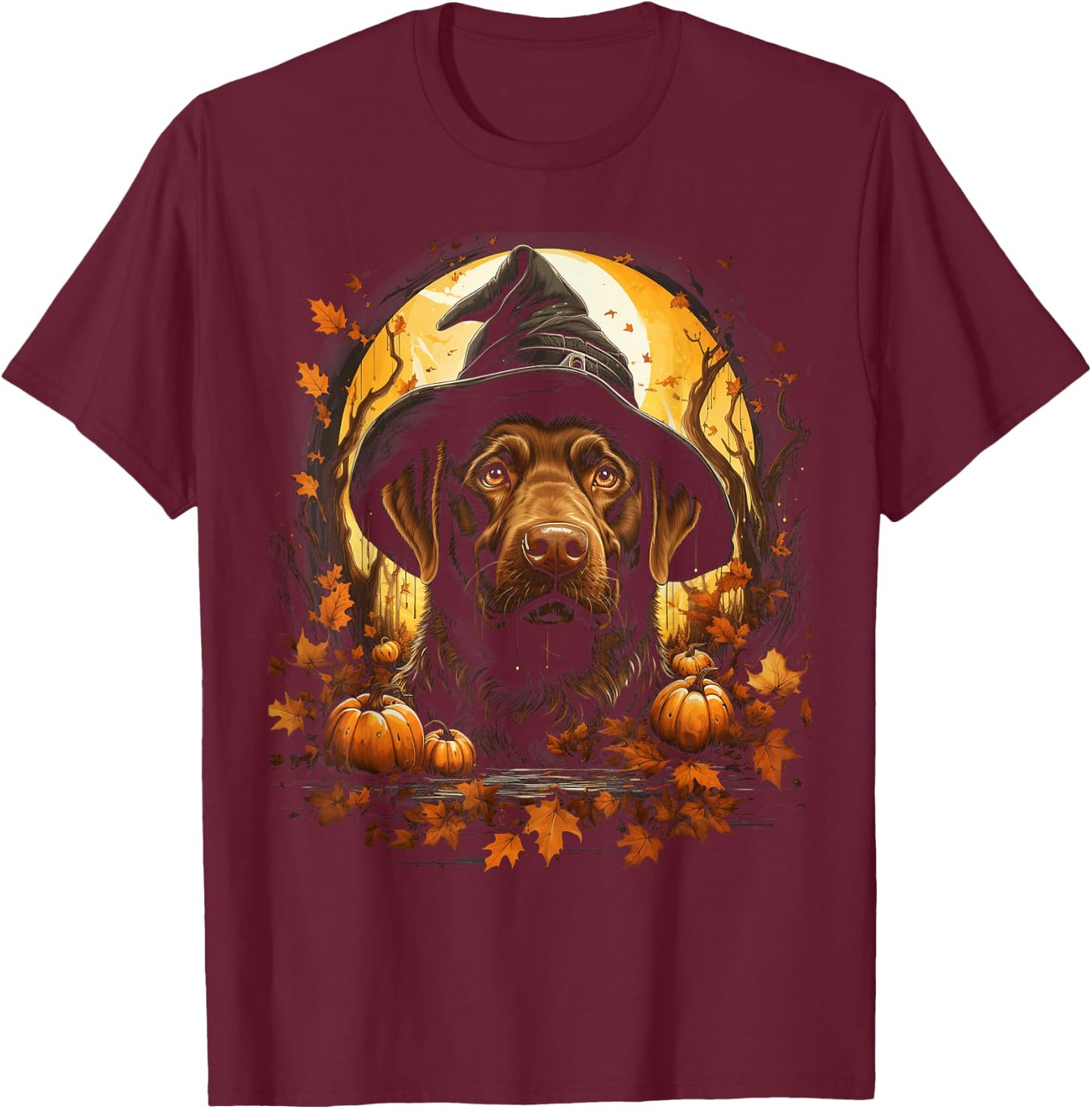 Halloween Chocolate Lab Puppy Dog Lover Costume Party T-Shirt - T-Shirt | Maroon