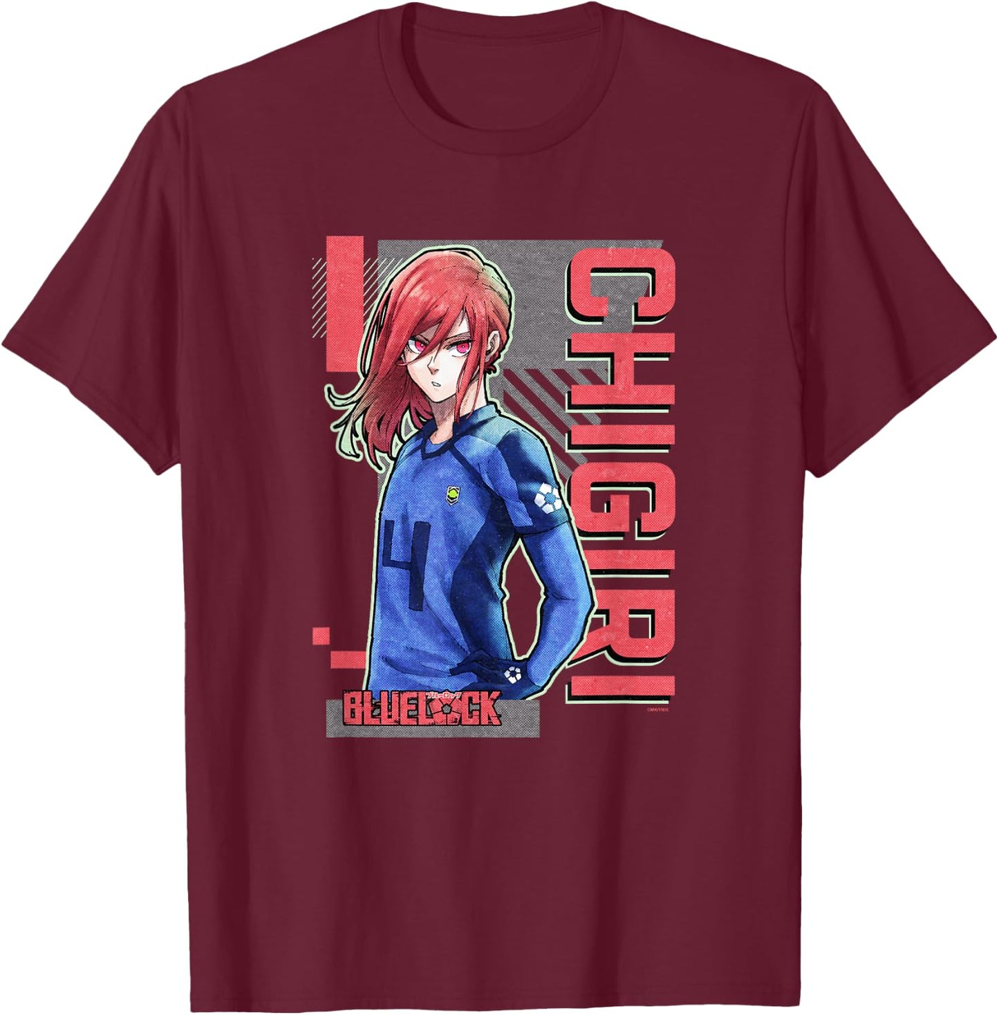 Blue Lock Chigiri Hyoma The World's Best Striker Epic Poster T-Shirt - T-Shirt | Maroon