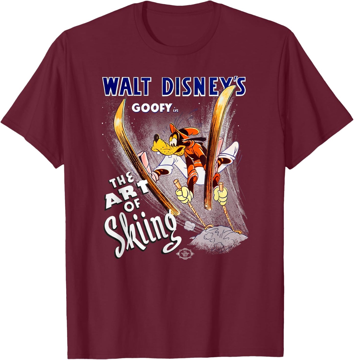 Disney Goofy The Art of Skiing Retro Vintage Classic T-Shirt - T-Shirt | Maroon