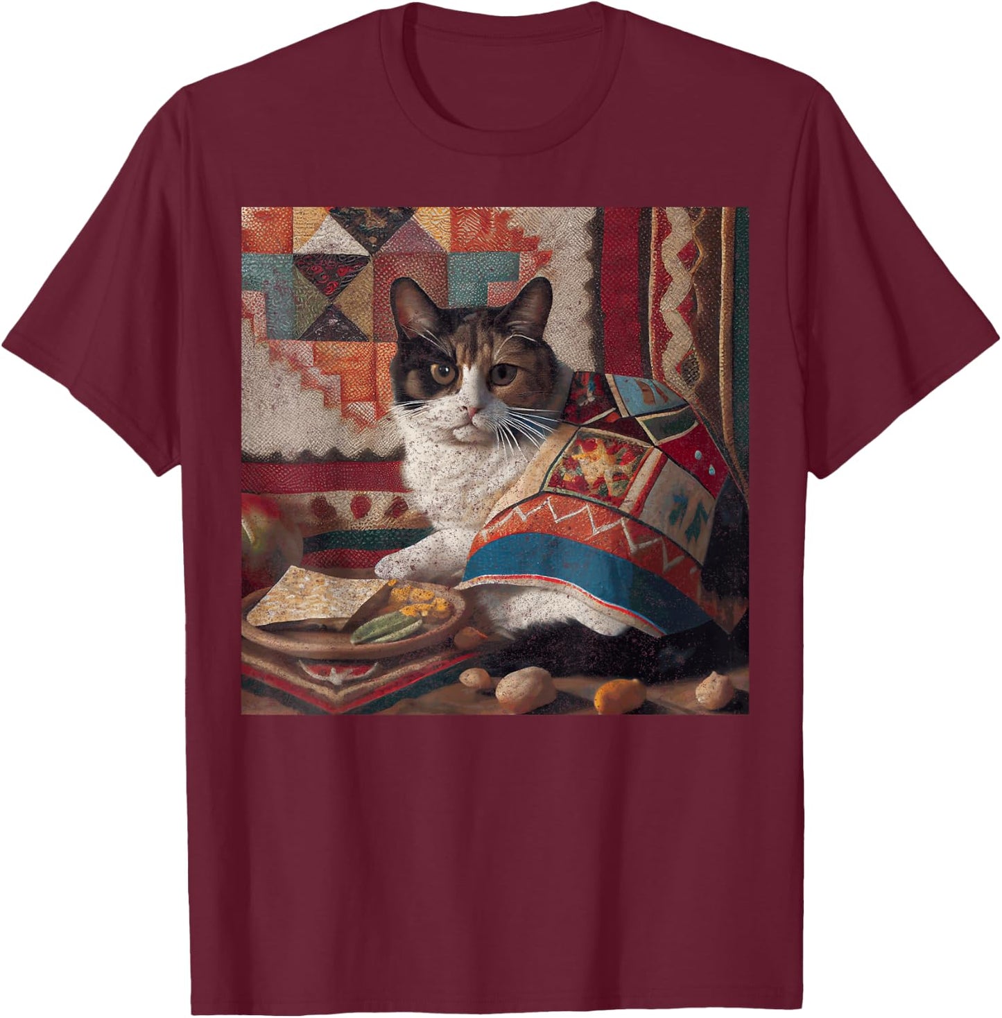 Cat Quilting Taco Men Women Girls Kids T-Shirt - T-Shirt | Maroon