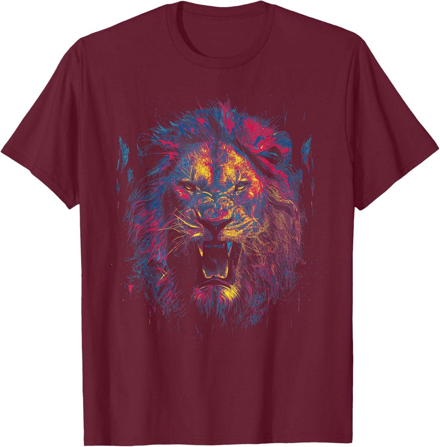 Lion Of Judah African Animal Israelite Reggae Lion T-Shirt - T-Shirt | Maroon