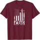 Faith Over Fears Cool Christian Cross American USA Flag Gym T-Shirt - T-Shirt | Maroon