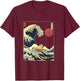 Guinea Pig Kanagawa Wave Funny Surf Animal T-Shirt - T-Shirt | Maroon